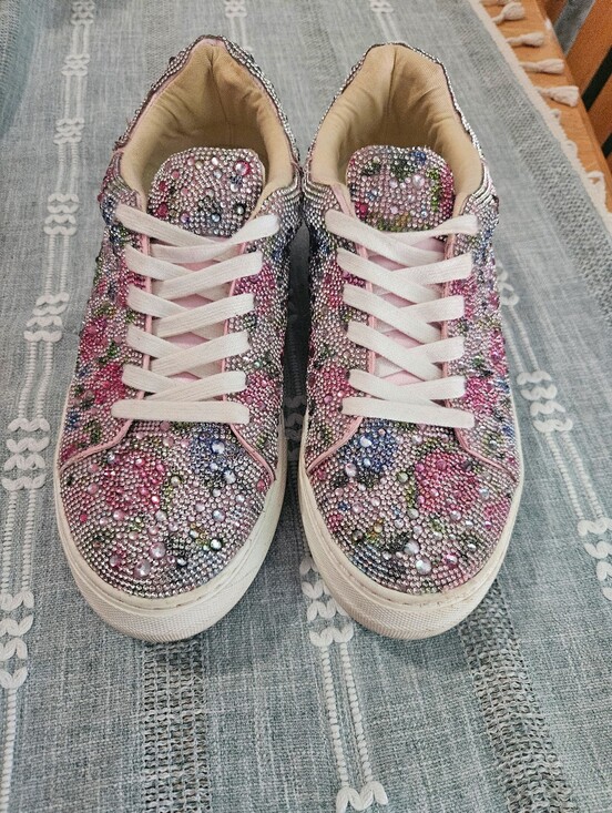 Betsey Johnson Shoes - Betsey Johnson Floral Rhinestone Sneakers